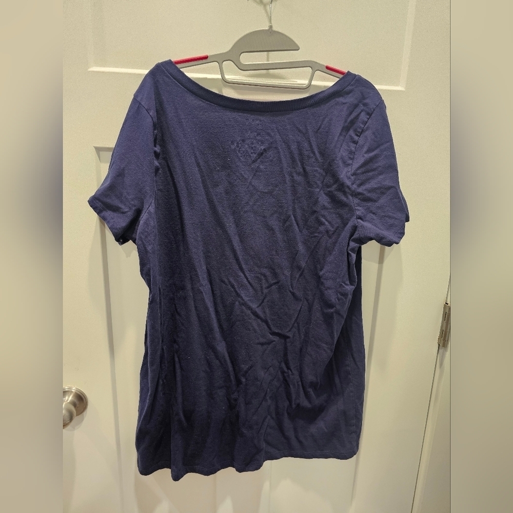 Torrid Classic Fit V-Neck Tee Navy Blue Size 2X (2) Plus Size - Picture 3 of 6